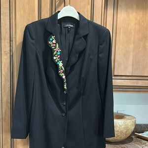 Escada Black Embroidered Women's Blazer